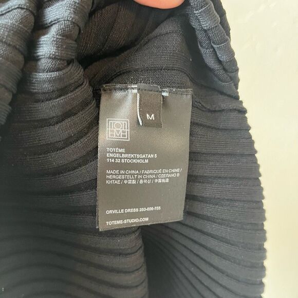 Toteme Dress Ribbed Knit Black Long Sleeve Orville Midi Dress‎ Size Medium - Picture 11 of 13